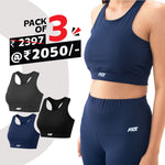 Load image into Gallery viewer, Women Sports Bra (Pack of 3) Best for Gym, Workout, Running, Sports & Daily Exercise