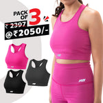 Load image into Gallery viewer, Women Sports Bra (Pack of 3) Best for Gym, Workout, Running, Sports & Daily Exercise