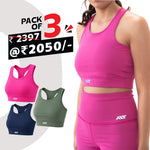 Load image into Gallery viewer, Women Sports Bra (Pack of 3) Best for Gym, Workout, Running, Sports & Daily Exercise