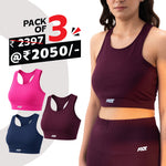 Load image into Gallery viewer, Women Sports Bra (Pack of 3) Best for Gym, Workout, Running, Sports & Daily Exercise