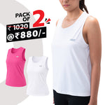 Load image into Gallery viewer, Women Sleeveless T-Shirt (Pack of 2) Sleeveless Tshirt for Gym, Workout, Running & Exercise.