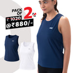 Load image into Gallery viewer, Women Sleeveless T-Shirt (Pack of 2) Sleeveless Tshirt for Gym, Workout, Running & Exercise.
