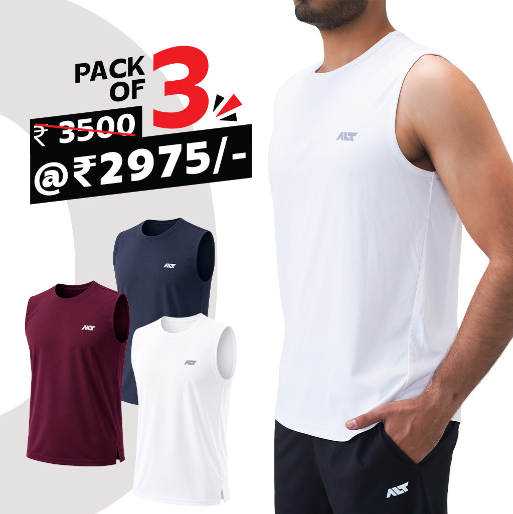 Men's Sleeveless T-Shirt (Pack of 3)