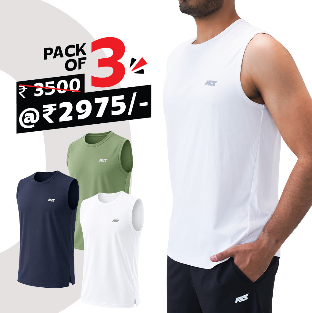 Men's Sleeveless T-Shirt (Pack of 3)