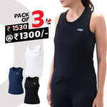 Load image into Gallery viewer, Women Sleeveless T-Shirt (Pack of 3) Sleeveless Tshirt for Gym, Workout, Running &amp; Exercise. (Copy)