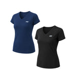 Load image into Gallery viewer, Women V Neck T-Shirt (Pack of 2) V-Neck Women TShirt for Workout, Gym, Running, Sports &amp; Exercise