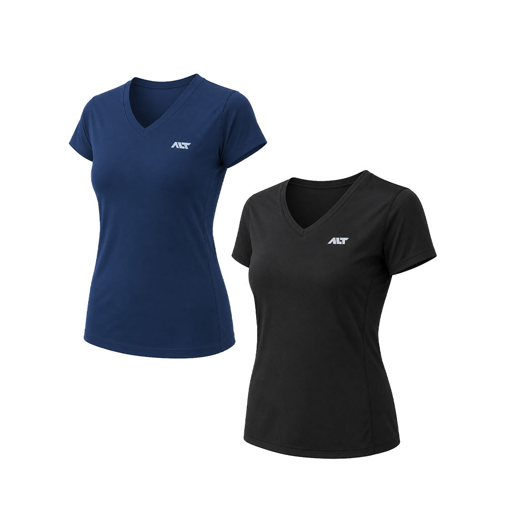 Women V Neck T-Shirt (Pack of 2) V-Neck Women TShirt for Workout, Gym, Running, Sports & Exercise