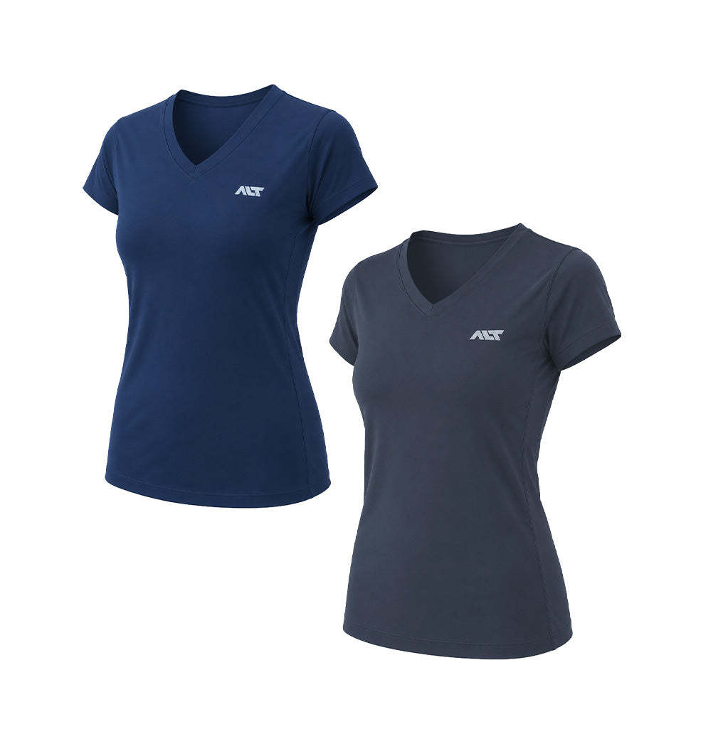 Women V Neck T-Shirt (Pack of 2) V-Neck Women TShirt for Workout, Gym, Running, Sports & Exercise