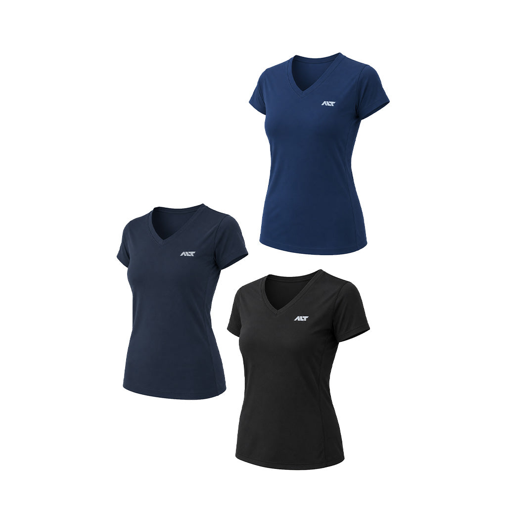 Women V Neck T-Shirt (Pack of 3) V-Neck Women TShirt for Workout, Gym, Running, Sports & Exercise