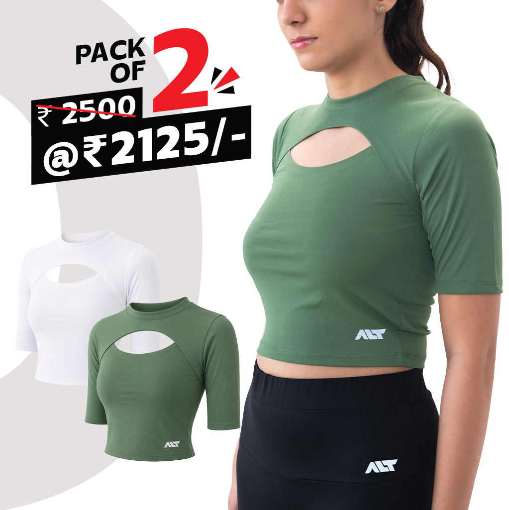 Women's Cut Out T-Shirt (Pack of 2)