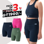 Load image into Gallery viewer, Women's Cycling Shorts (Pack of 3) Best Shorts for Running, Weight Lifting, Yoga &amp; Daily Workouts