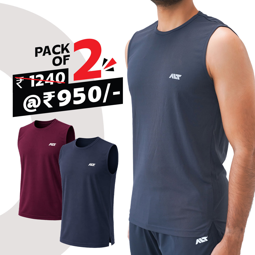 Men's Sleeveless Tshirt (Pack of 2)