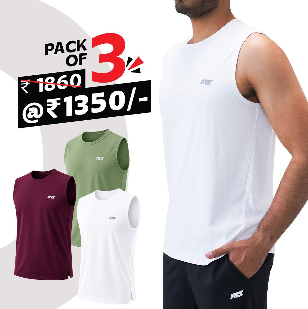 Men's Sleeveless Tshirt (Pack of 3)