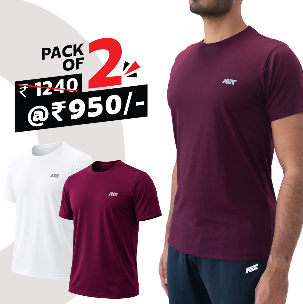 Men T-Shirt (Pack of 2) Best for Gym, Workout, Sports & Daily Exercise
