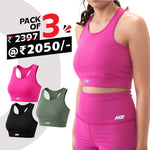Load image into Gallery viewer, Women Sports Bra (Pack of 3) Best for Gym, Workout, Running, Sports &amp; Daily Exercise