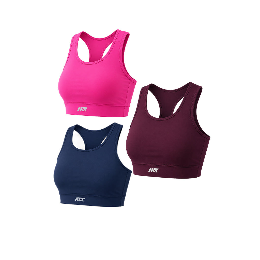 Women Sports Bra (Pack of 3) Best for Gym, Workout, Running, Sports & Daily Exercise