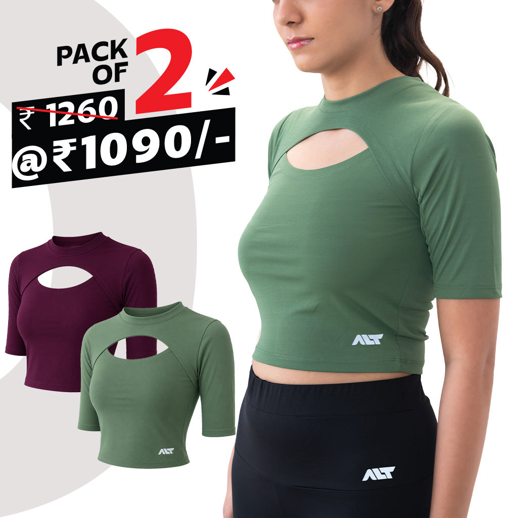 Women's Cut Out T-Shirt (Pack of 2)