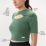 Load image into Gallery viewer, Women's Cut Out T-Shirt (Pack of 4) Aesthetic Tshirts for Gym, Workout, Running &amp; Daily Exercise.