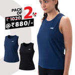 Load image into Gallery viewer, Women Sleeveless T-Shirt (Pack of 2) Sleeveless Tshirt for Gym, Workout, Running &amp; Exercise.
