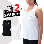 Load image into Gallery viewer, Women Sleeveless T-Shirt (Pack of 2) Sleeveless Tshirt for Gym, Workout, Running &amp; Exercise.
