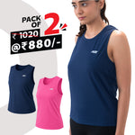 Load image into Gallery viewer, Women Sleeveless T-Shirt (Pack of 2) Sleeveless Tshirt for Gym, Workout, Running &amp; Exercise.